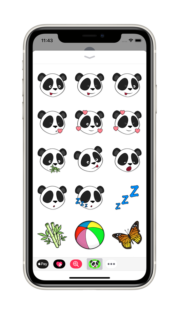Pandainia Sticker App on iPhone 3